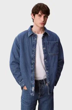 Мужская синяя джинсовая рубашка QUILTED Синий XL Calvin Klein Jeans LV04RD736G