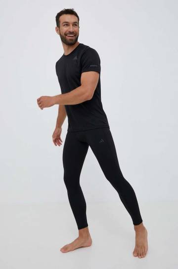 Тренировочные леггинсы adidas Performance цвет чёрный однотонные Тренировочные леггинсы adidas Performance цвет чёрный однотонные