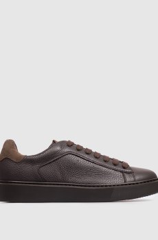 Коричневые кожаные кроссовки