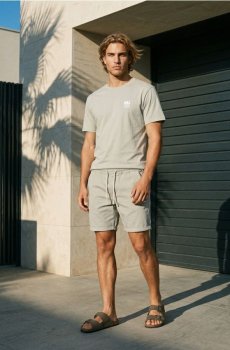 Бавовняна футболка з літнім принтом - ментолово-зелений