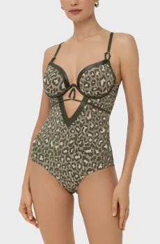 Женский оливковый купальник с узором Оливковый 38A MARC&ANDRE L2515-781