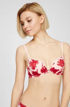 Женский розовый бюстгальтер с узором Розовый 34C Calvin Klein 000QF4083E