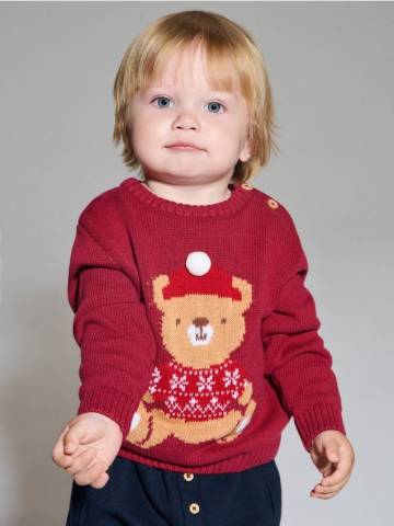 Бавовняний светр - бордовий