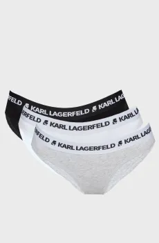 Женские трусики (3 шт) LOGO BRIEF Черный XS Karl Lagerfeld 246W2112