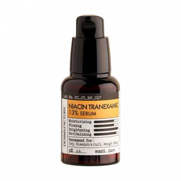 Осветляющая сыворотка для лица Derma Factory Niacin Tranexamic 13% Serum, 30 мл Осветляющая сыворотка для лица Derma Factory Niacin Tranexamic 13% Serum, 30 мл