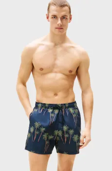 Мужские темно-синие плавательные шорты с узором MEDIUM DRAWSTRING PRINT Синий M Tommy Hilfiger UM0UM03491