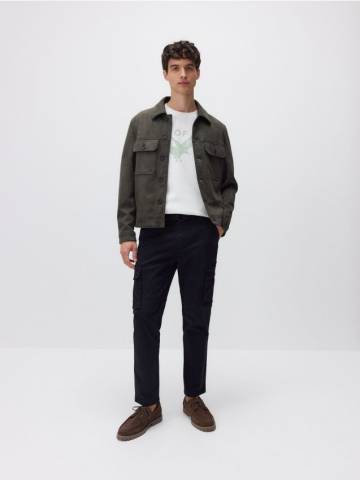 Reserved - Штани slim fit у стилі карго з ременем - чорний - 5445L-99X Reserved - Штани slim fit у стилі карго з ременем - чорний - 5445L-99X