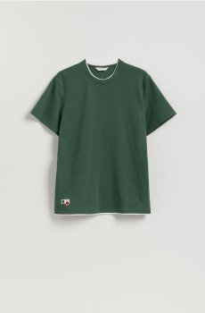 Reserved - Структурована футболка regular - темно-зелений - 292FP-79X
