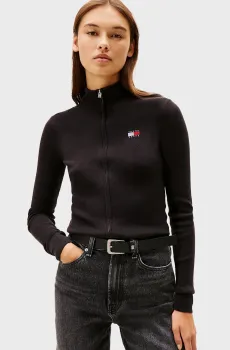 Женский черный кардиган ZIP HIGH Черный L Tommy Jeans DW0DW20967