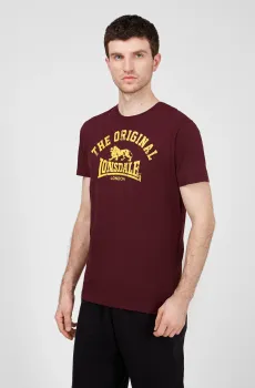 Мужская бордовая футболка Бордовый M Lonsdale 112048