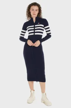 Женское темно-синее платье TJW STRIPE MIDI Синий XS Tommy Jeans DW0DW18476