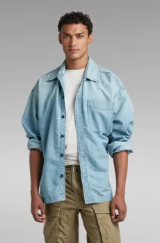Мужская голубая джинсовая рубашка Boxy Fit Голубой XL G-Star RAW D23007,D303
