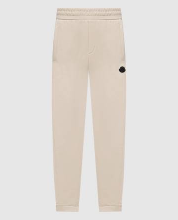 Бежевые джогеры с нашивкой логотипа