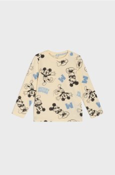 Бавовняна футболка з принтом Mickey Mouse - кремовий