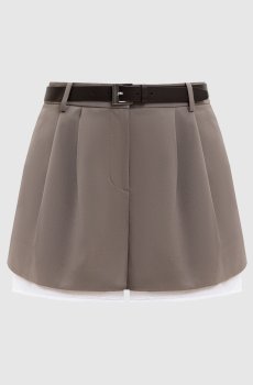 Бежевые шорты с шерстью