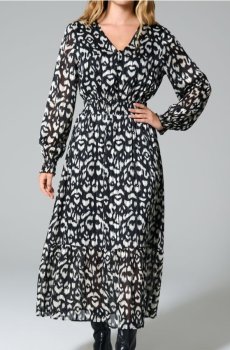 Міді сукня з леопардовим принтом - різнобарвний