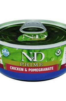 Беззерновой влажный корм для кошек Farmina N&D Prime Adult с курицей и гранатом, 70 г