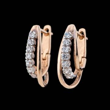 Золотые серьги (фианиты) с00888 Золотые серьги (фианиты) с00888