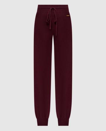 Бордовые спортивные штаны из кашемира