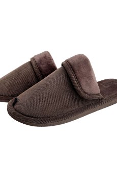 Мужские комнатные тапочки Twins HS-OZ вельвет/велюр с отворотом, коричневые, размер 40-41 (27 см)