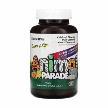 Мультивитамины и минералы для детей NaturesPlus Animal Parade вкус ассорти, 180 жевательных таблеток Мультивитамины и минералы для детей NaturesPlus Animal Parade вкус ассорти, 180 жевательных таблеток