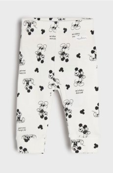 Бавовняні легінси з візерунком Mickey Mouse - білий