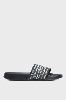Женские черные слайдеры с узором Черный 36 Pepe Jeans PLS70127