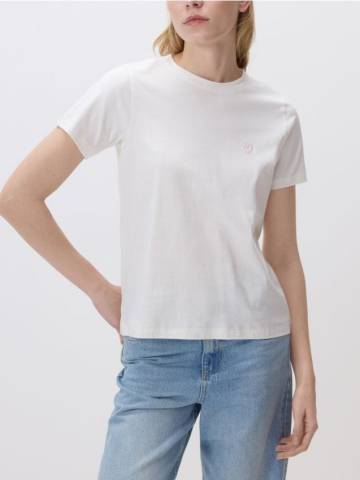 Reserved - Футболка с сердечком - кремовий - 165HT-01X