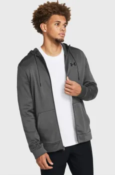 Мужское темно-серое худи UA Armour Fleece FZ Hoodie Серый S Under Armour 1373357-025