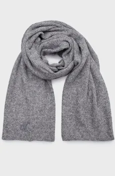 Женский серый шарф THICK EMBROIDERY SCARF Серый ONESIZE Calvin Klein K60K612664