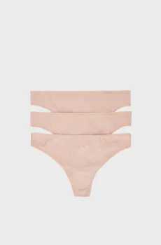 Женские бежевые трусики (3 шт) Бежевый S womensecret 7682956