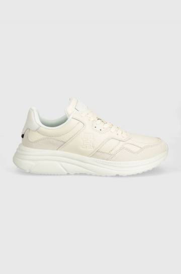 Кожаные кроссовки Tommy Hilfiger MODERN RUNNER BEST LTH MIX цвет бежевый FM0FM04938 Кожаные кроссовки Tommy Hilfiger MODERN RUNNER BEST LTH MIX цвет бежевый FM0FM04938