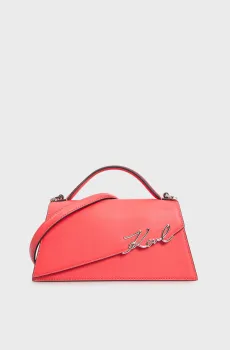 Женская красная кожаная сумка SIGNATURE SLIM CROSSBODY Красный ONESIZE Karl Lagerfeld A1W30458