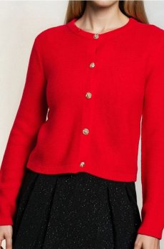 Джемпер з декоративними ґудзиками - червоний
