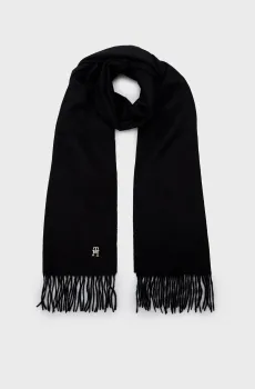 Женский черный кашемировый шарф CASHMERE CHIC WOVEN SCARF Черный ONESIZE Tommy Hilfiger AW0AW15344