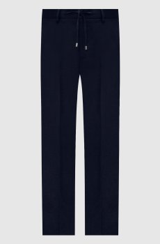 Синие брюки из шерсти