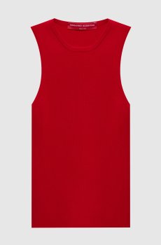 Красный топ в рубчик