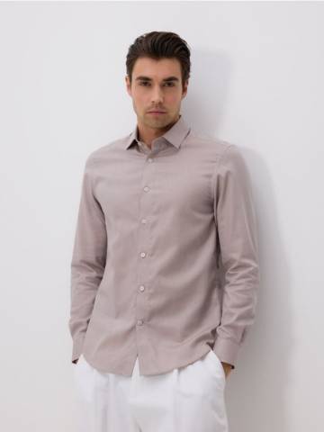 Reserved - Приталена сорочка з єгипетської бавовни - пильно-рожевий - 763EH-39X