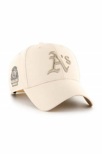 Кепка 47 brand MLB Oakland Athletics цвет бежевый с аппликацией BCPTN-SUMVP18WBP-NT00 Кепка 47 brand MLB Oakland Athletics цвет бежевый с аппликацией BCPTN-SUMVP18WBP-NT00
