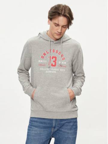 Only & Sons Світшот Lenny 22028594 Сірий Regular Fit Only & Sons Світшот Lenny 22028594 Сірий Regular Fit
