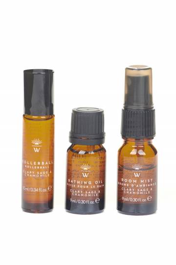 Набор: спрей для помещений, роликовый стик и масло для ванны Wanderflower Rest and Restore Aromatherapy 3 шт Набор: спрей для помещений, роликовый стик и масло для ванны Wanderflower Rest and Restore Aromatherapy 3 шт