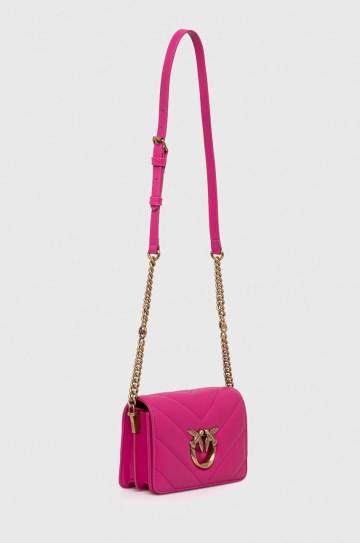 Кожаная сумочка Pinko цвет розовый Кожаная сумочка Pinko цвет розовый