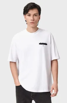 Мужская белая футболка REDACT CREW Белый XL AllSaints M002PC