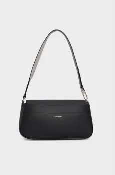 Женская черная сумка BUSINESS SHOULDER BAG_SAFFIANO Черный ONESIZE Calvin Klein K60K611680