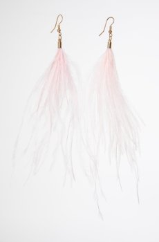 Рожеві сережки з пірям