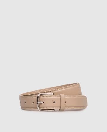 Бежевый кожаный ремень