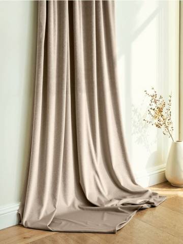 Товсте велюрове полотнище на стрічці - бежевий