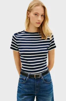 Женская футболка в полоску GOLD BUTTON SLIM Разноцветный M Tommy Hilfiger WW0WW49250