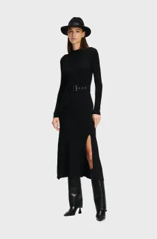 Женское черное платье LSLV BUCKLE BELT Черный XL Karl Lagerfeld 246W1321