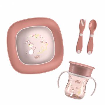 Детский набор для кормления Chicco Set Pappa, от 1 года, розовый, 5 предметов (16201.15) Детский набор для кормления Chicco Set Pappa, от 1 года, розовый, 5 предметов (16201.15)